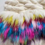 "Rainbow Muppet" - Original Textile Art in multicolor by Meghan Shimek