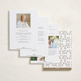 "Golden Botanical Frame" - Foil Press Memorial Cards in Biscotti by Susan Zinader - Back of Card Options