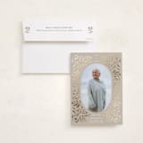 "Golden Botanical Frame" - Foil Press Memorial Cards in Biscotti by Susan Zinader - Card with Envelope