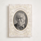 "Floral Tribute" - Foil Press Memorial Cards in Almond by Creo Study - Front