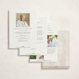 "Floral Tribute" - Foil Press Memorial Cards in Almond by Creo Study - Back of Card Options