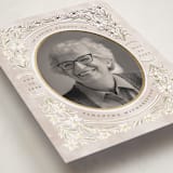 "Floral Tribute" - Foil Press Memorial Cards in Almond by Creo Study - Detail