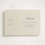 "A Life Remembered" - Foil Press Memorial Cards in Vanilla by Joyce Pinheiro - Front