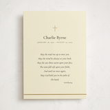 "Cross and Verse" - Foil Press Memorial Cards in Creme by mo kelley - Front
