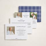 "Pencil Lines" - Memorial Cards in Jeans by Adelyn T. - Back of Card Options