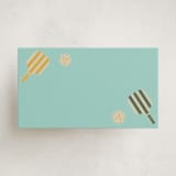 "Vintage Pickle" - Mini Note Cards in Aqua by Vera Lim - Front