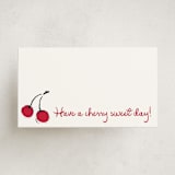 "Cherries" - Mini Note Cards in Tomato by Kelly Watkins - Front