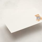 "Plaid bear" - Mini Note Cards in Cornflower by Sarah Knight - Detail