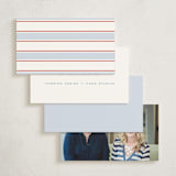 "RicRac Gingham" - Mini Note Cards in Nautical by Corinne Malesic - Back of Card Options
