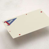 "Sports Pennant" - Mini Note Cards in Americana by Rebecca Dymon - Detail