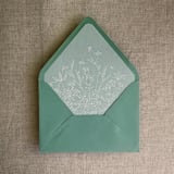 "Matcha tea green A7 euro flap envelope | pack of 10" - Envelopes in green by Ivory Invitations