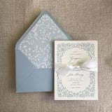 "Steel blue A7 euro flap envelope | pack of 10" - Envelopes in blue by Ivory Invitations