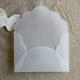 "White scallop laser cut vellum envelope for 5x7 card | pack of 10" - Marketplace Envelopes in white by Ivory Invitations