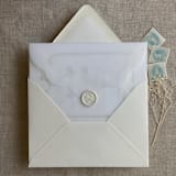 "White scallop laser cut vellum envelope for 5x7 card | pack of 10" - Marketplace Envelopes in white by Ivory Invitations