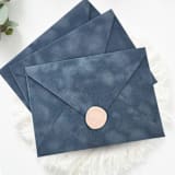 "A7 French Blue Velvet Envelopes (Set of 10)" - Envelopes in blue by Caroline Russo