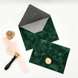 "A7 Green Velvet Envelopes (Set of 10)" - Envelopes in green by Caroline Russo