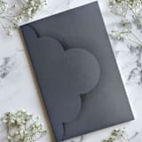 "Navy Blue, Scalloped Edge Cardstock A7 Envelope" - Envelopes in blue by The Savage Label