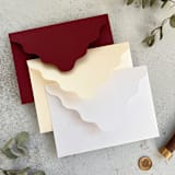 "Wavy Edge Decorative Envelopes, Premium Wedding Invitation Suite A5, Custom Color, Set of 10" - Envelopes in beige by Self Stationery