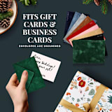 "Mini Green Velvet Envelopes with Blank Note Cards for Gifts (set of 10)" - Envelopes in green by Caroline Russo