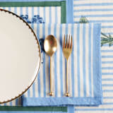 "Blue Hydrangea Blockprint Placemat" - Placemats in blue by Inner Child