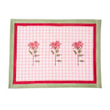 "Dahlia Gingham Blockprint Placemat" - Placemats in pink by Michelle Pham