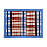"Shetland Plaid Blockprint Placemat in Brown and Blue" - Placemats in brown by Inner Child