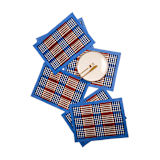 "Shetland Plaid Blockprint Placemat in Brown and Blue" - Placemats in brown by Inner Child