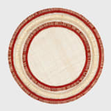 "Ruffle edge straw placemat, red, set of four" - Placemats in red by Joanna Buchanan