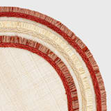 "Ruffle edge straw placemat, red, set of four" - Placemats in red by Joanna Buchanan