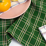 "Chiapas Green Plaid Handwoven Cotton Placemats, Set of 4" - Placemats in green by Archive New York