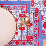 "Araminta Blockprint Placemat" - Placemats in red by Michelle Pham