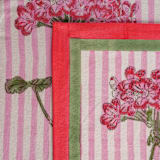 "Pink Hydrangea Blockprint Placemat" - Placemats in pink by Michelle Pham