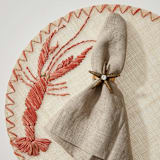 "Straw lobster placemat, set of four" - Placemats in red by Joanna Buchanan