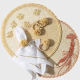 "Straw lobster placemat, set of four" - Placemats in red by Joanna Buchanan
