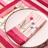"Wildflower Blockprint Placemat" - Placemats in pink by Inner Child