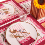 "Wildflower Blockprint Placemat" - Placemats in pink by Inner Child