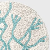 "Delicate coral hand beaded placemat, turquoise" - Placemats in blue by Joanna Buchanan
