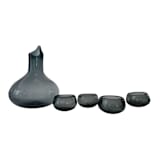 "Hand Blown Glass Decanter Set for Mezcal, Tequila or Wine in Smoke" - Decanters and Pitchers in gray by Vanessa Sherwood
