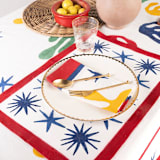 "Celestial Matisse Blockprint Napkins, Set of 4" - Napkins in multicolorassorted-colors by Inner Child