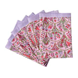 "Pink Arch Blockprint Napkins, Set of 4" - Napkins in pink by Inner Child