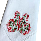 "Custom Embroidered Dinner Napkins Set of 4" - Napkins in white by Virginia Marcello