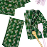 "Chiapas Green Plaid Handwoven Cotton Napkins, Set of 4" - Napkins in green by Archive New York