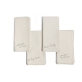 "Love Notes Embroidered Napkins, Set of Four" - Napkins in multicolor by REVELRY by Purvi Padia