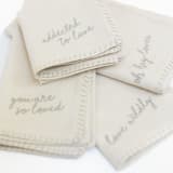 "Love Notes Embroidered Napkins, Set of Four" - Napkins in multicolor by REVELRY by Purvi Padia