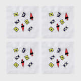 "Nautical cocktail napkins" - Napkins in multicolor by Joanna Buchanan