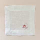 "Personalize Ribbon Letter Cocktail Napkins - Set of 4" - Napkins in white by Jessica Penley
