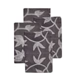 "Folio Gray Black Cotton Table Napkin ( set of 4 )" - Napkins in black by Anjali Purohit
