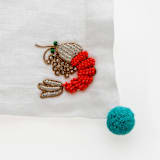 "Shrimp cocktail napkin set" - Napkins in white by Joanna Buchanan
