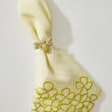 "Hydrangea dinner napkins, citrus, set of two" - Napkins in yellow by Joanna Buchanan