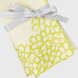 "Hydrangea dinner napkins, citrus, set of two" - Napkins in yellow by Joanna Buchanan